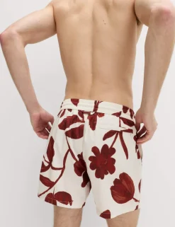Quick Dry Textured Floral Swim Shorts