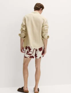 Quick Dry Textured Floral Swim Shorts