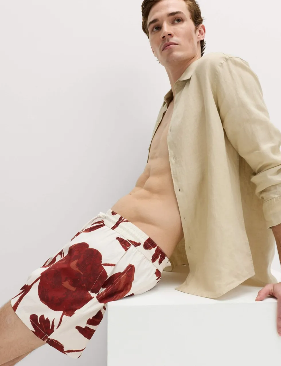 Quick Dry Textured Floral Swim Shorts