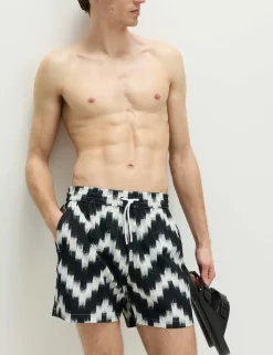 Quick Dry Textured Printed Swim Shorts