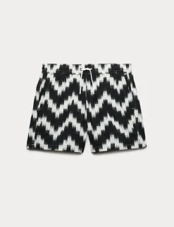 Quick Dry Textured Printed Swim Shorts