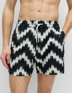 Quick Dry Textured Printed Swim Shorts