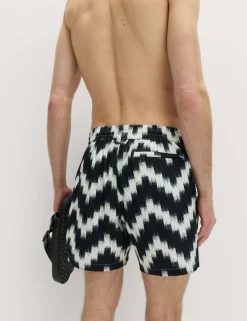 Quick Dry Textured Printed Swim Shorts