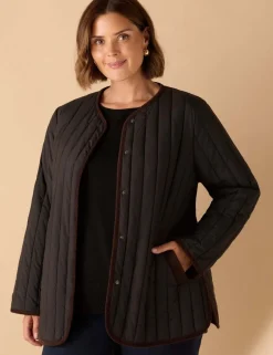 Quilted Detachable Collar Short Jacket