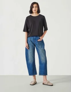Reece Cotton Rich Crew Neck Drapey T-Shirt
