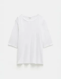 Reece Cotton Rich Crew Neck Drapey T-Shirt