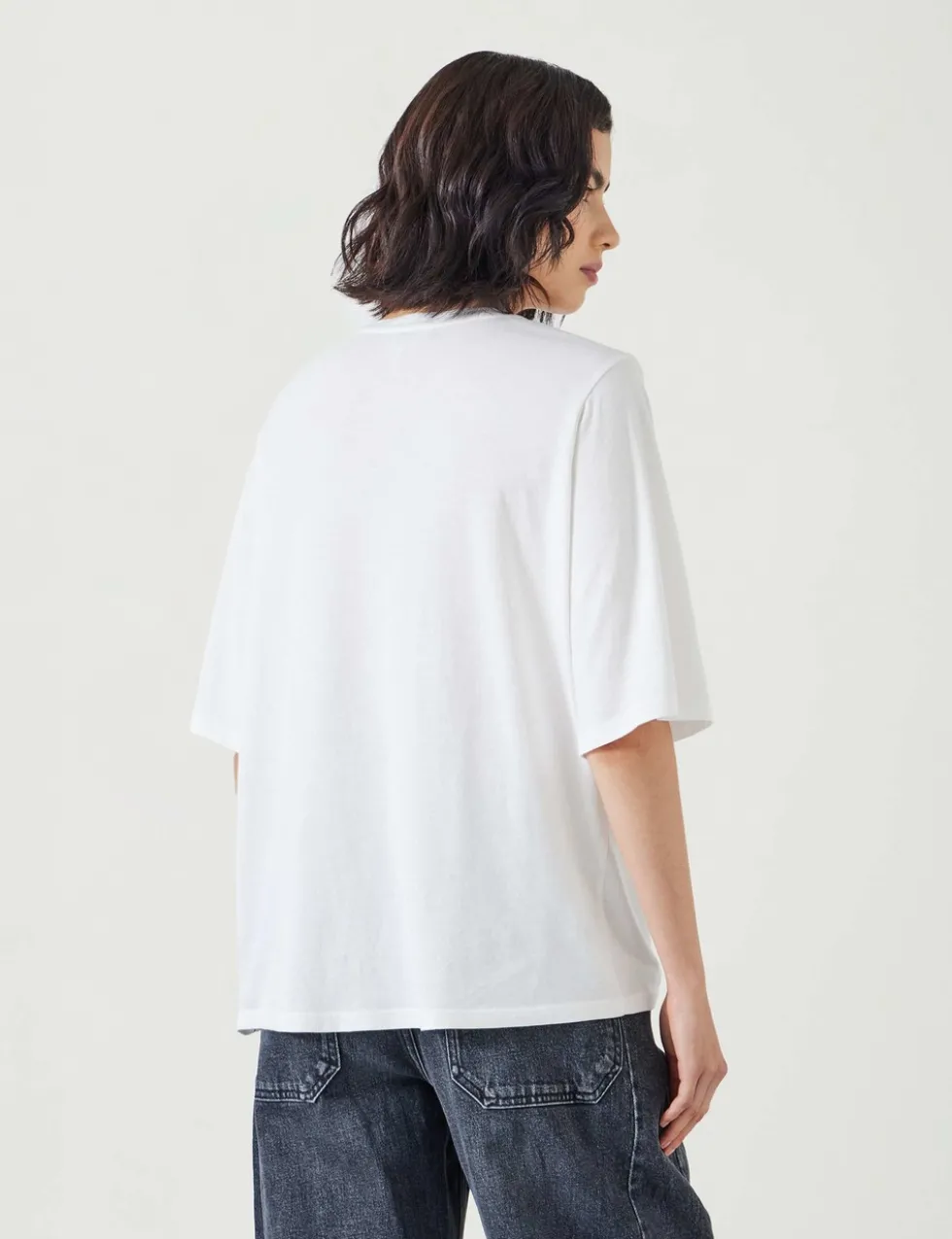 Reece Cotton Rich Crew Neck Drapey T-Shirt