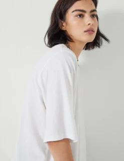 Reece Cotton Rich Crew Neck Drapey T-Shirt