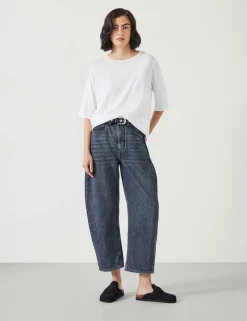 Reece Cotton Rich Crew Neck Drapey T-Shirt