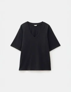 Reece Cotton Rich V-Neck Drapey T-Shirt