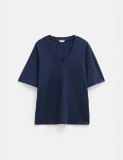 Reece Cotton Rich V-Neck Drapey T-Shirt