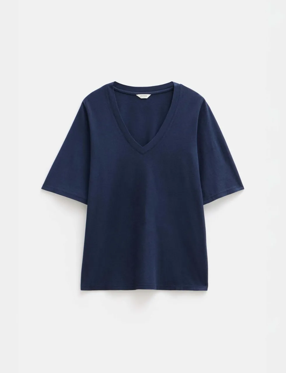 Reece Cotton Rich V-Neck Drapey T-Shirt