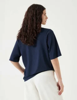Reece Cotton Rich V-Neck Drapey T-Shirt