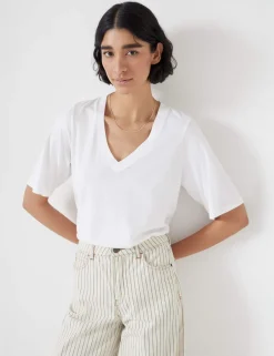 Reece Cotton Rich V-Neck Drapey T-Shirt