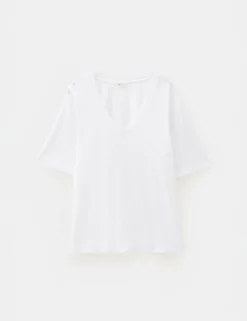 Reece Cotton Rich V-Neck Drapey T-Shirt