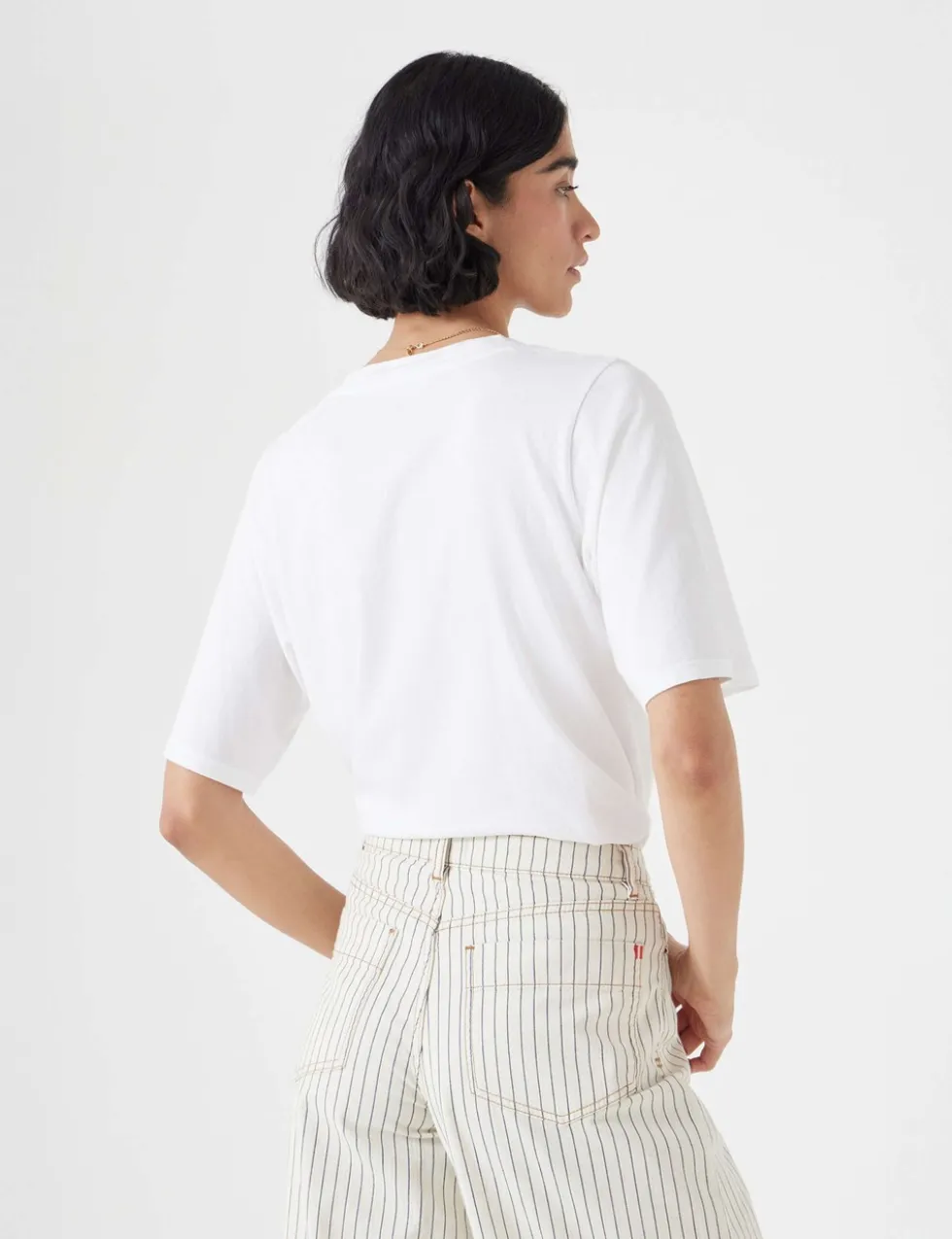 Reece Cotton Rich V-Neck Drapey T-Shirt