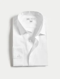 Regular Fit 2 Inch Shorter Cotton Blend Shirt
