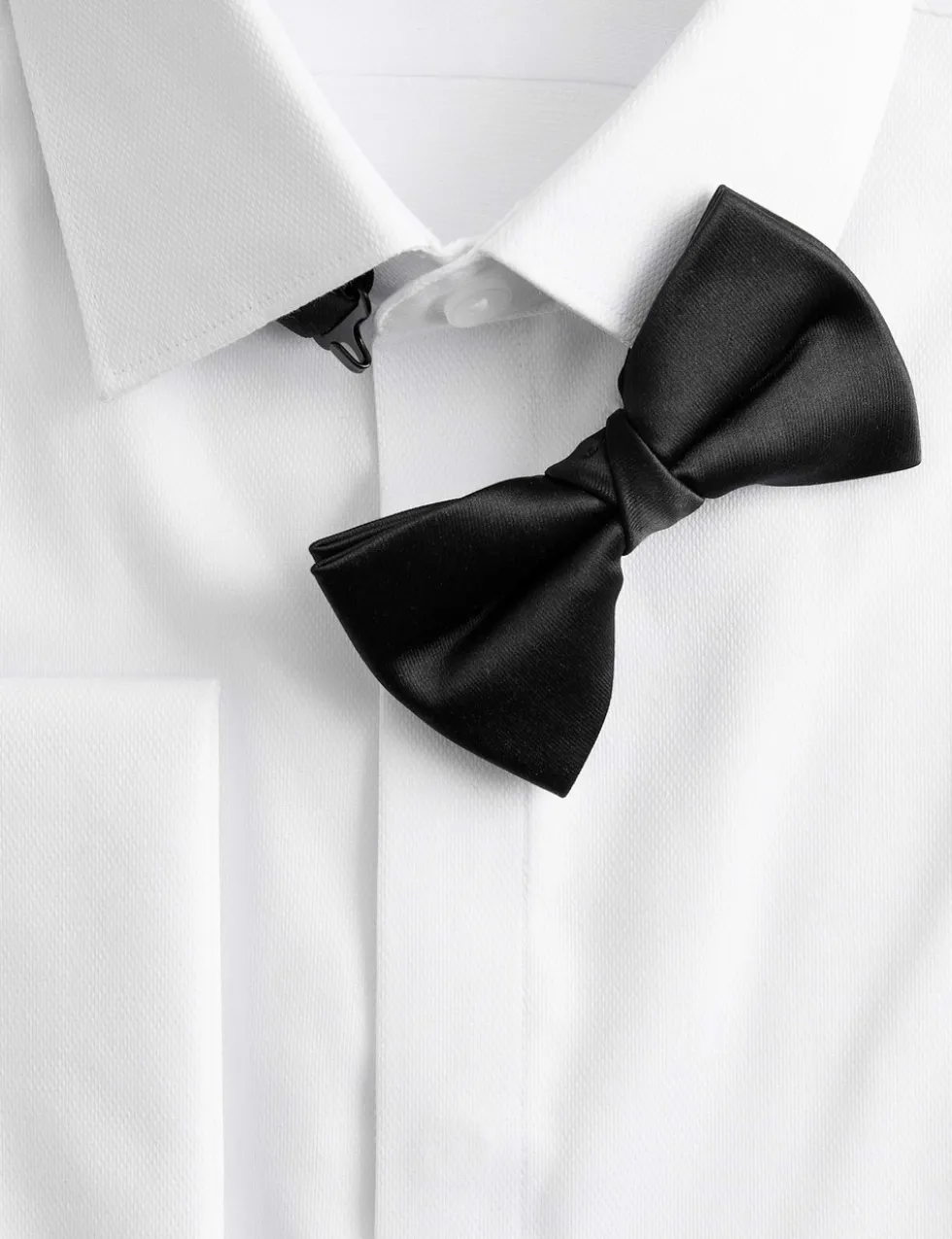 Regular Fit 2 Inch Shorter Luxury Cotton Shirt with Bow Tie
