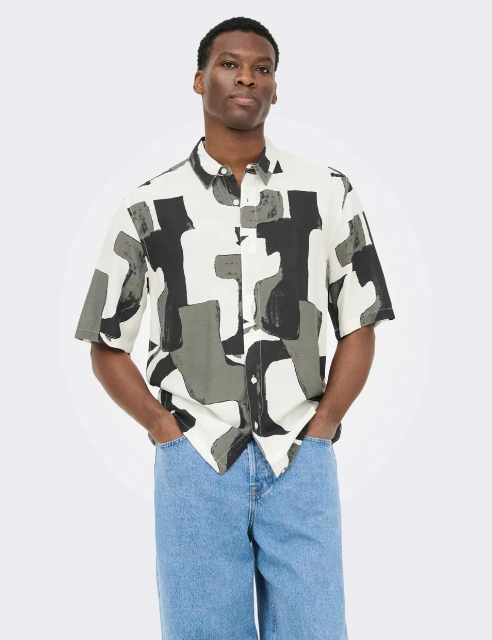 Regular Fit Abstract Print Short Sleeve Shirt