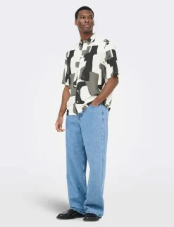 Regular Fit Abstract Print Short Sleeve Shirt