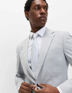 Regular Fit Check Stretch Suit Jacket