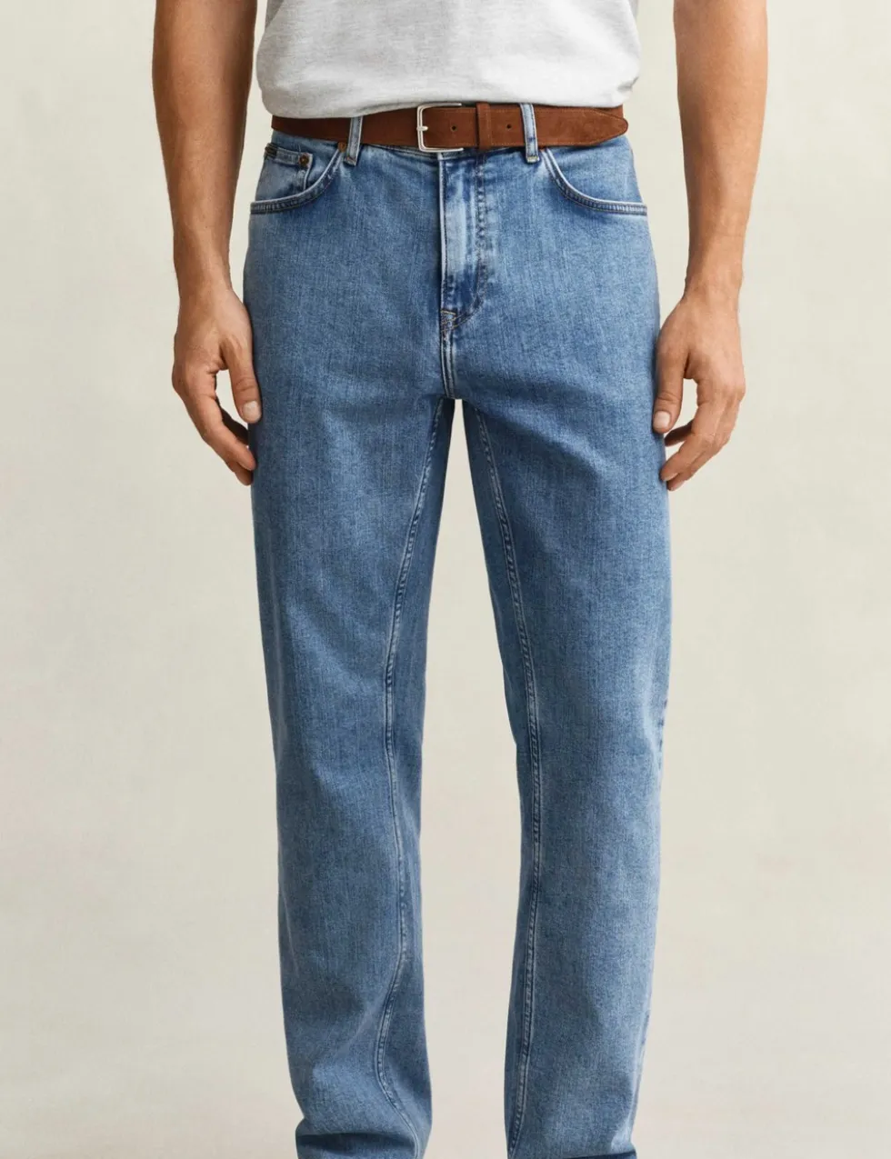 Regular Fit Clean Wash 5 Pocket Jeans
