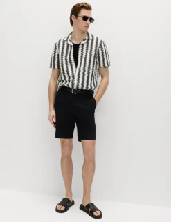 Regular Fit Cotton Blend Short Sleeve Shirt