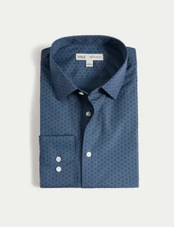 Regular Fit Cotton Blend Printed Shirt