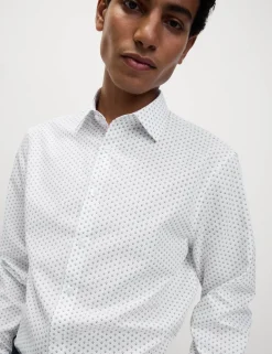 Regular Fit Cotton Blend Printed Shirt