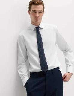 Regular Fit Cotton Blend Shirt & Tie Set