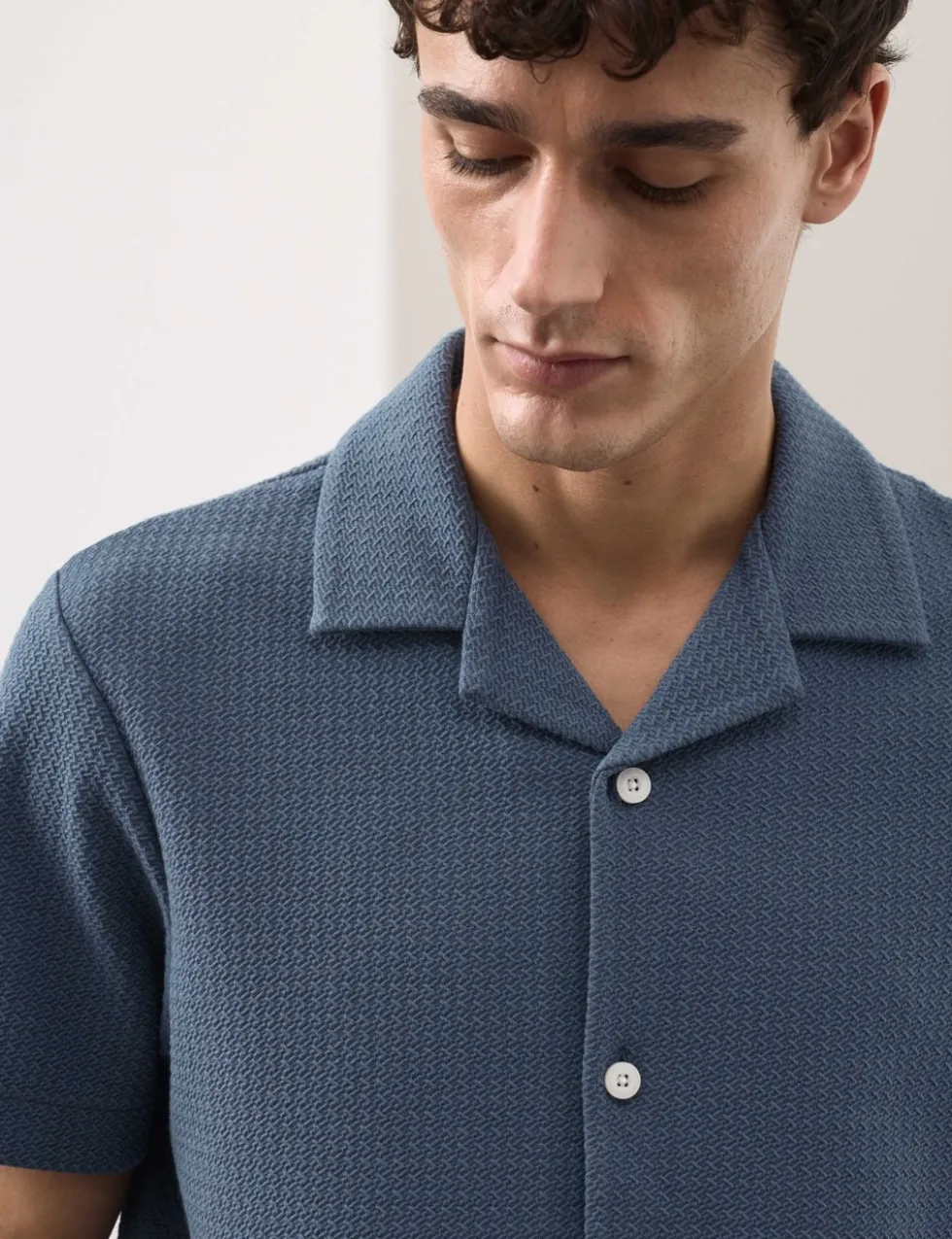 Regular Fit Cotton Blend Textured Shirt