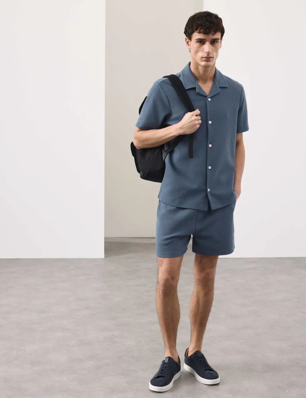 Regular Fit Cotton Blend Textured Shirt