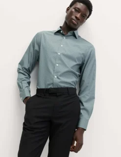 Regular Fit Cotton Blend Printed Shirt