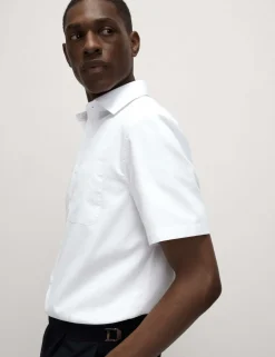 Regular Fit Cotton Blend Short Sleeve Shirt