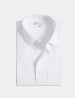 Regular Fit Cotton Blend Short Sleeve Shirt