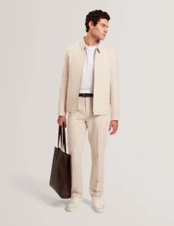 Regular Fit Cotton Linen Blend Trousers