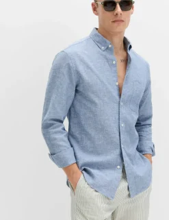 Regular Fit Cotton Linen Blend Shirt