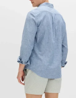 Regular Fit Cotton Linen Blend Shirt