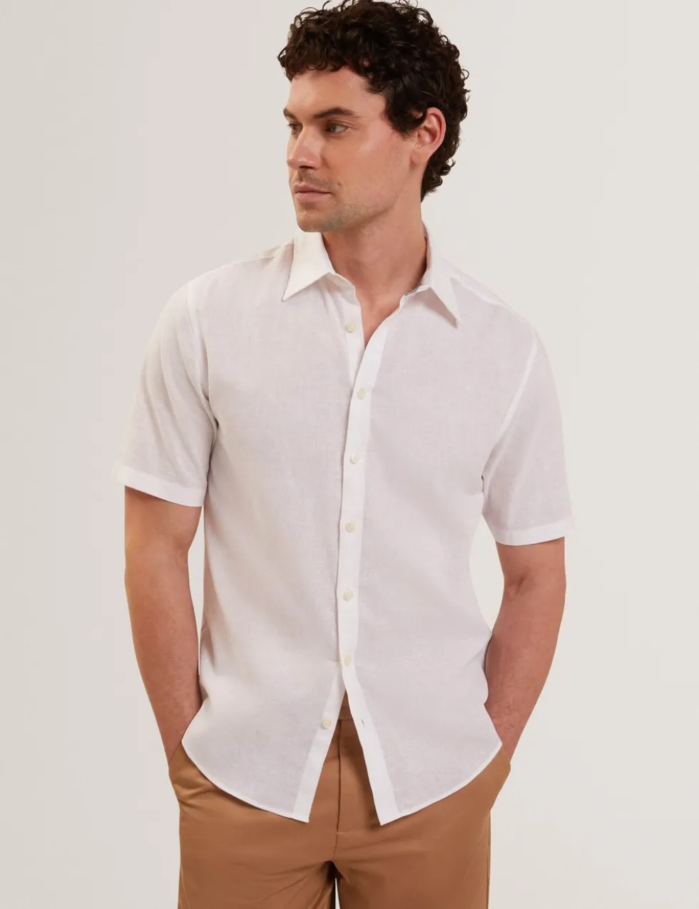Regular Fit Cotton Linen Blend Shirt