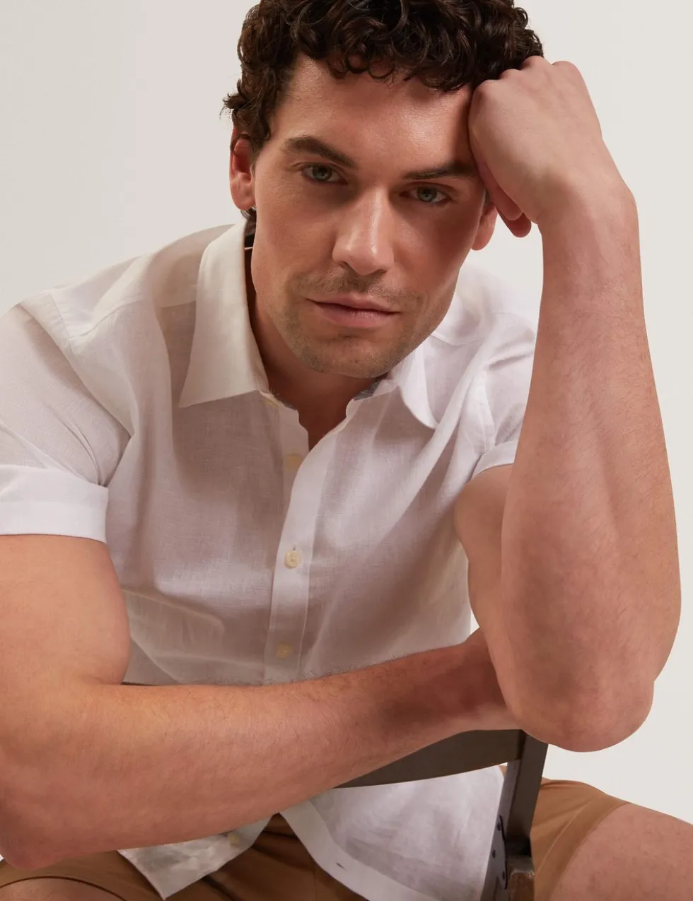 Regular Fit Cotton Linen Blend Shirt