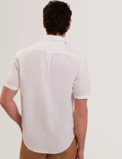 Regular Fit Cotton Linen Blend Shirt
