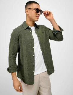 Regular Fit Cotton Linen Blend Shirt