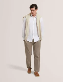 Regular Fit Cotton Linen Blend Chinos