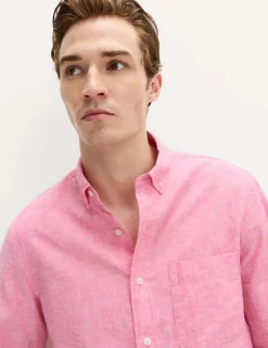 Regular Fit Cotton Linen Blend Shirt