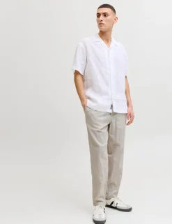 Regular Fit Cotton Linen Blend Joggers