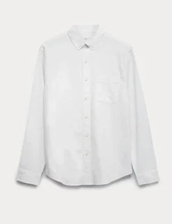Regular Fit Cotton Linen Blend Shirt