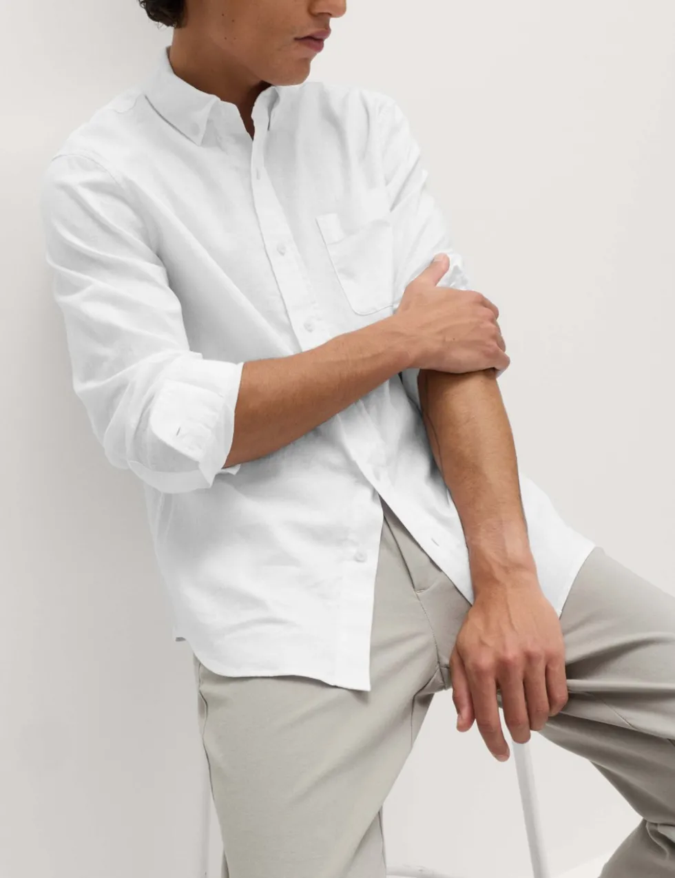 Regular Fit Cotton Linen Blend Shirt