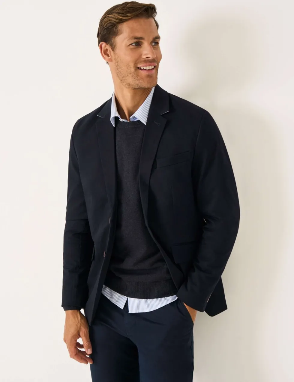 Regular Fit Cotton Rich Blazer