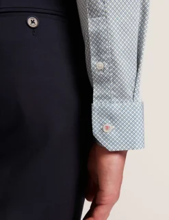 Regular Fit Cotton Rich Geometric Luxury Shirt