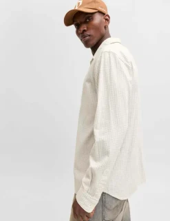 Regular Fit Cotton Rich Seersucker Checked Shirt